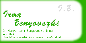 irma benyovszki business card